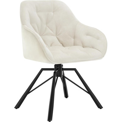 Aagna 44.5cm H Tufted Velvet Upholstered Metal Accent Chair