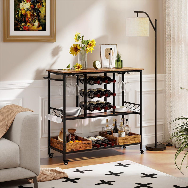 Alys Metal Bar Cart, Brown