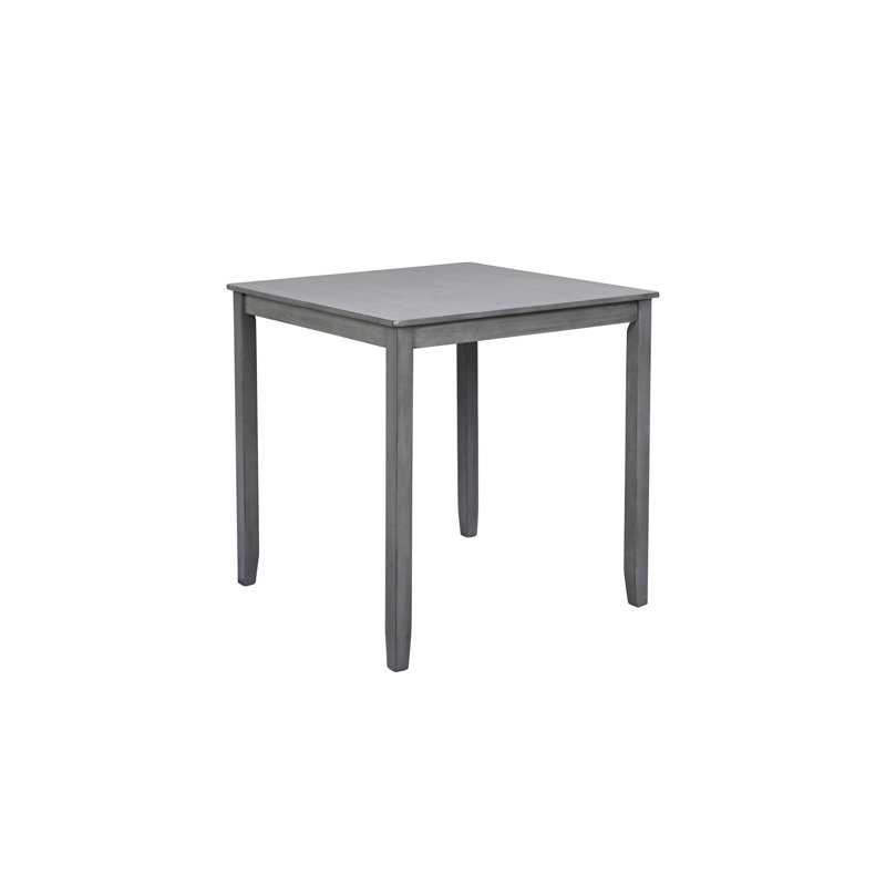 Table de salle à manger grise carrée en bois à hauteur de comptoir, petite table de cuisine 4 places, table seulement, Gris