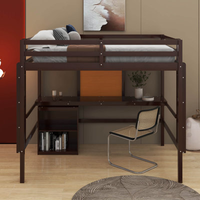 Avante Bunk Bed With Drawers, Shelves, Solid Pine Wood And MDF by Harriet Bee
