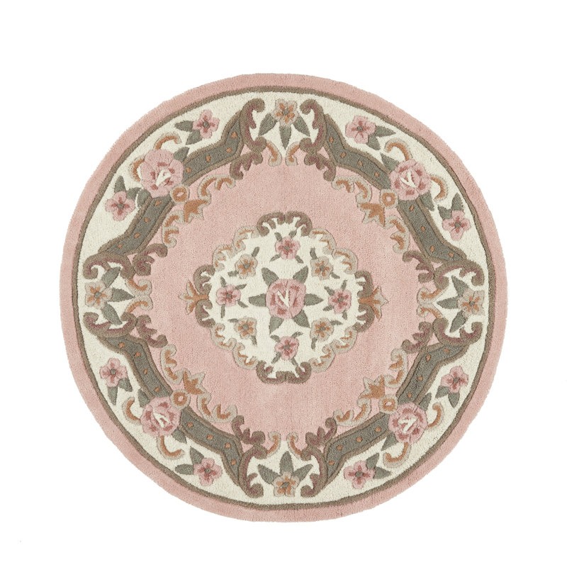 Comfort Oriental Wool Hand Woven Pink, Round 120cm