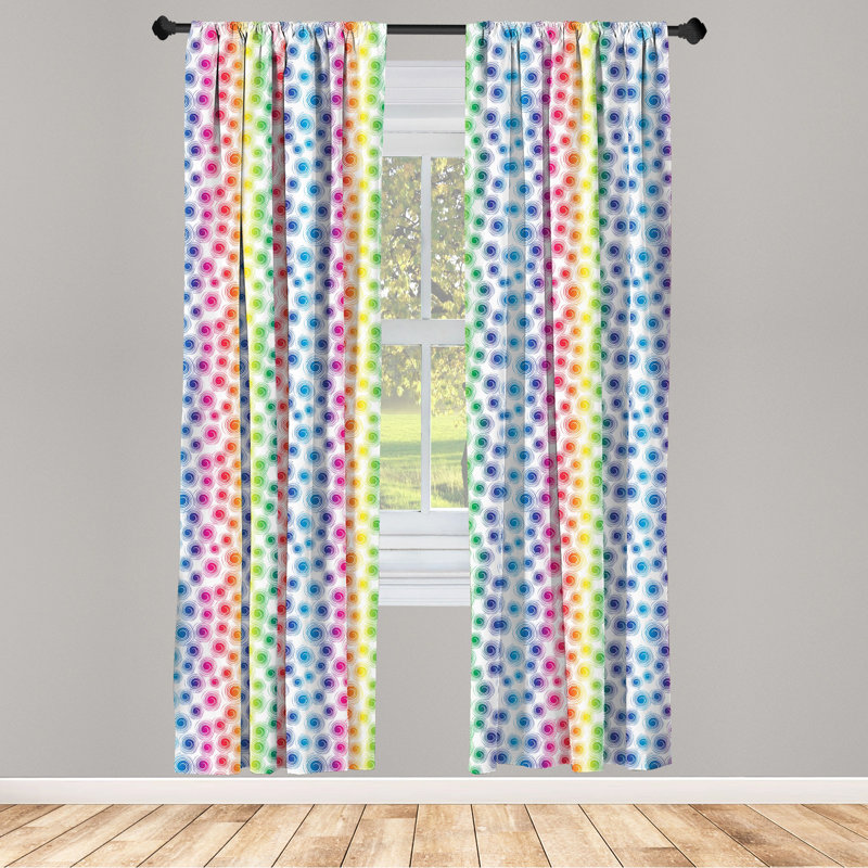Funky Geometric Semi-Sheer Rod Pocket Curtain Panels, 28" x 95"