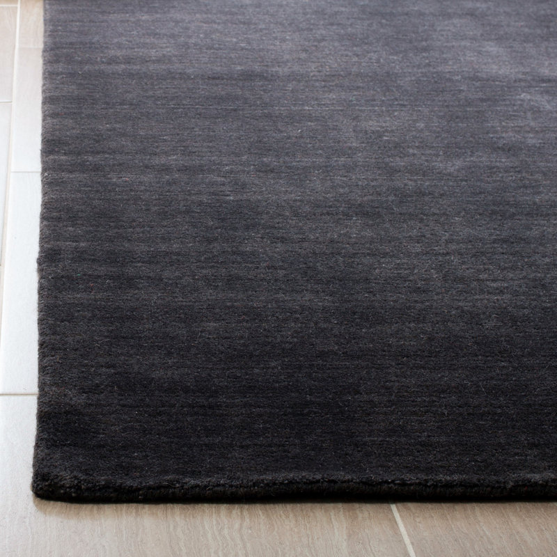Tapis de couleur unie 80% laine, 20% coton touffeté à la main Addisyn, Rond 8 pi