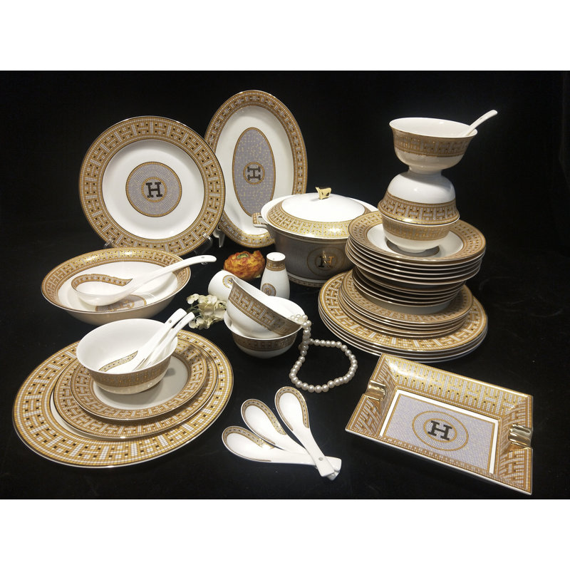 Mokane Bone China Dinnerware Set 44 Piece - Service for 6