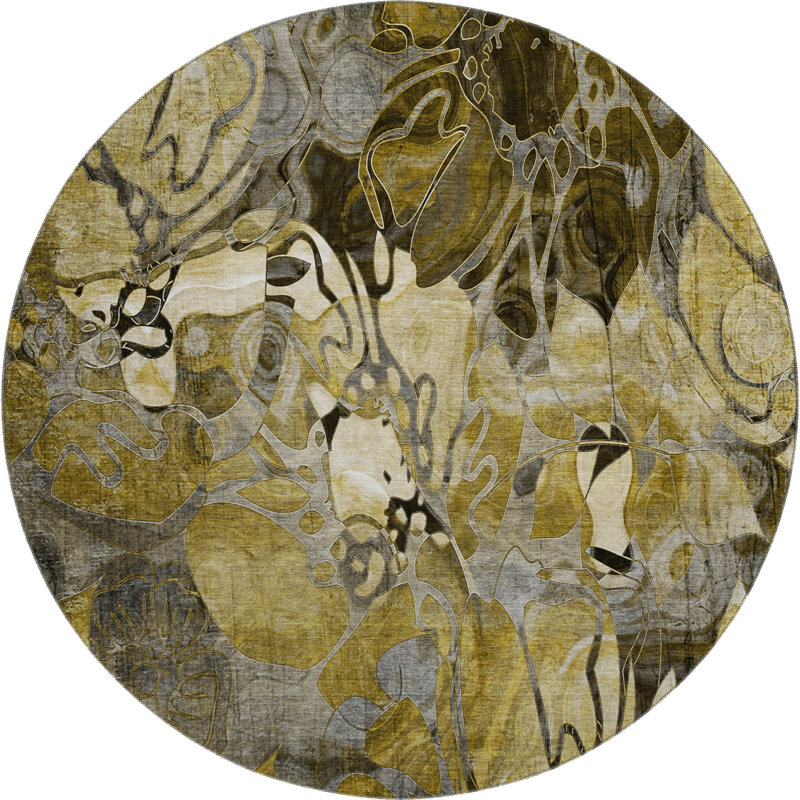 Premium Machine Washable Cerrito AMF558 Brown Rug, Round 8'