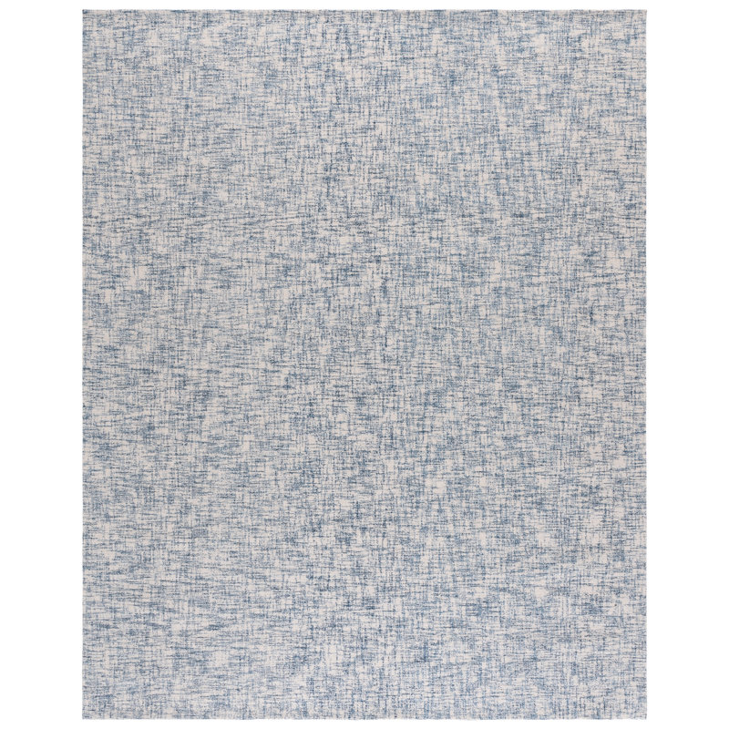 Raavi Hand Tufted Wool Cotton Abstract Rug in Blue/Ivory, Rectangle 8' x 10'