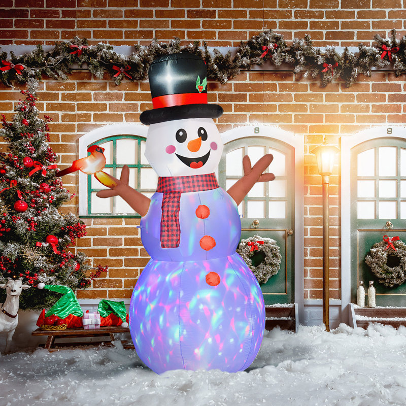 Bonhomme de neige de Noël 7,9 pi avec lumières colorées