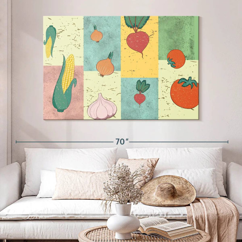 Yarlin Patchwork Vegetables, 34" H x 51" W