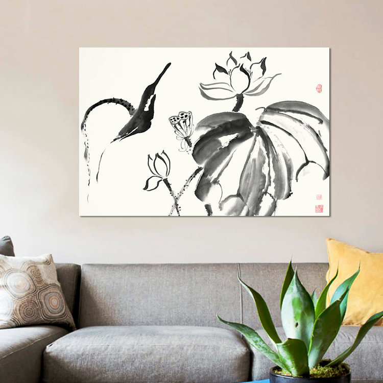 « lotus study i », impression sur toile, H 26 po x l 40 po x P 1,5 po