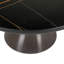 Table basse ronde de 30 po en verre / plateau en pierre frittée avec rebord noir thermolaqué et base en verre trempé-125121237-109375832