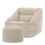 Natalia Corduroy Armchair Bean Bag and Round Footstool-63657276