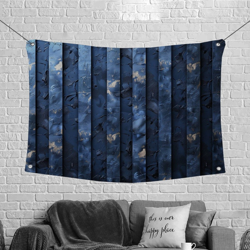 Stripped Paint Texture Microfiber Fabric Tapestry, 88" H x 104" W