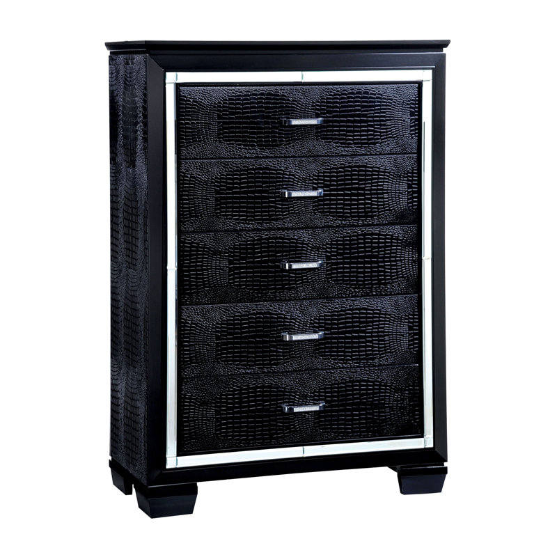Aghanliss 5 Drawer Chest, Black