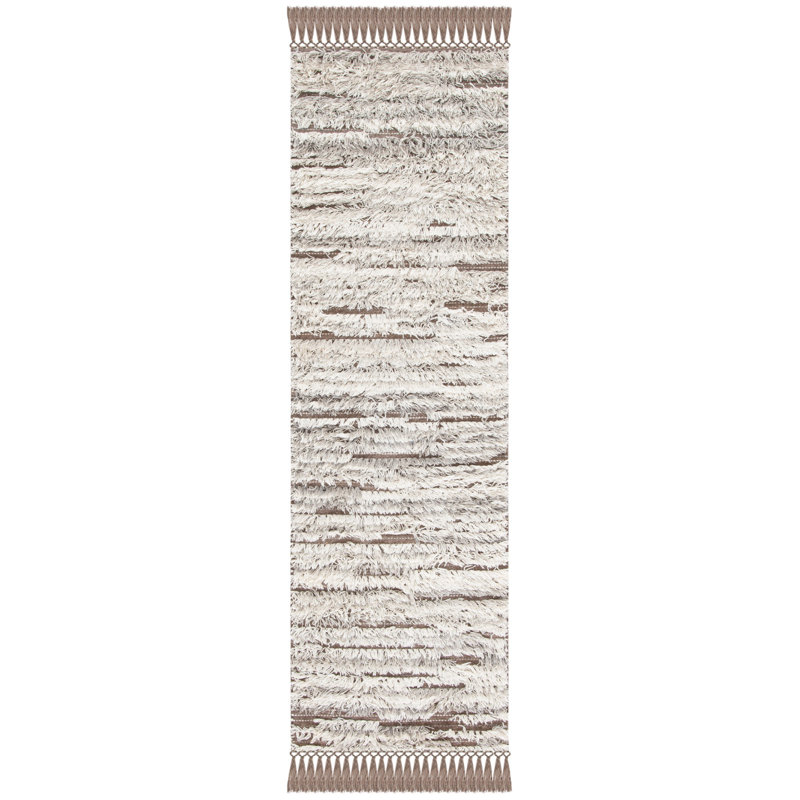Tapis rayé en laine Casablanca, Tapis de couloir 2 pi 3 po x 8 pi