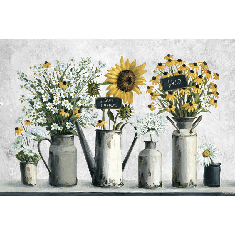 «Fresh Cut Sunflowers», reproduction sur toile tendue, H 8 po x l 12 po x P 1,5 po