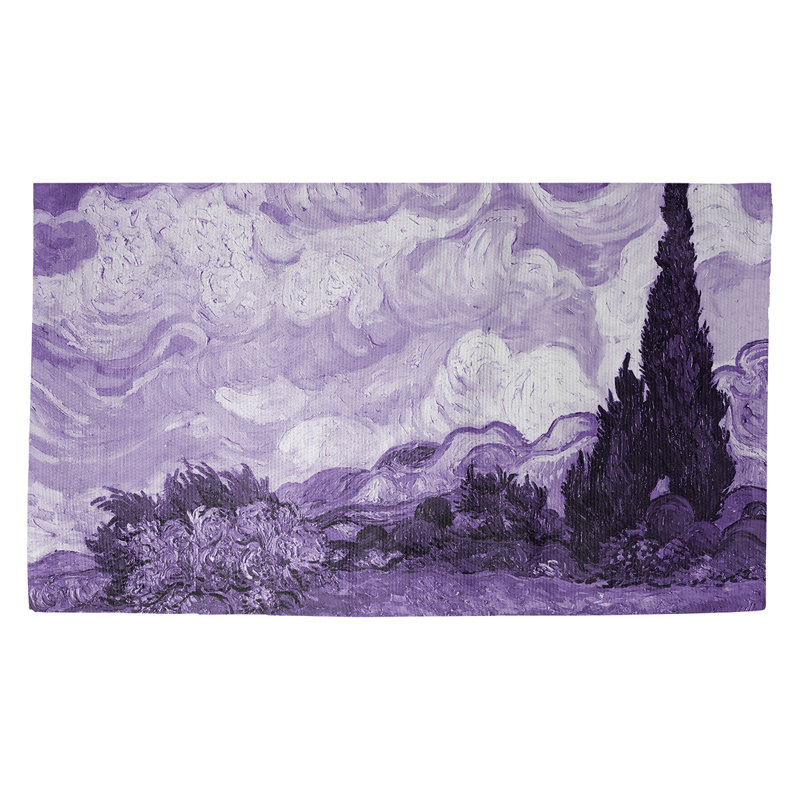 Tapis de porte d’intérieur wheatfield Browerville, Rectangulaire 2 pi 1,5 po x 3 pi 4 po, Violet