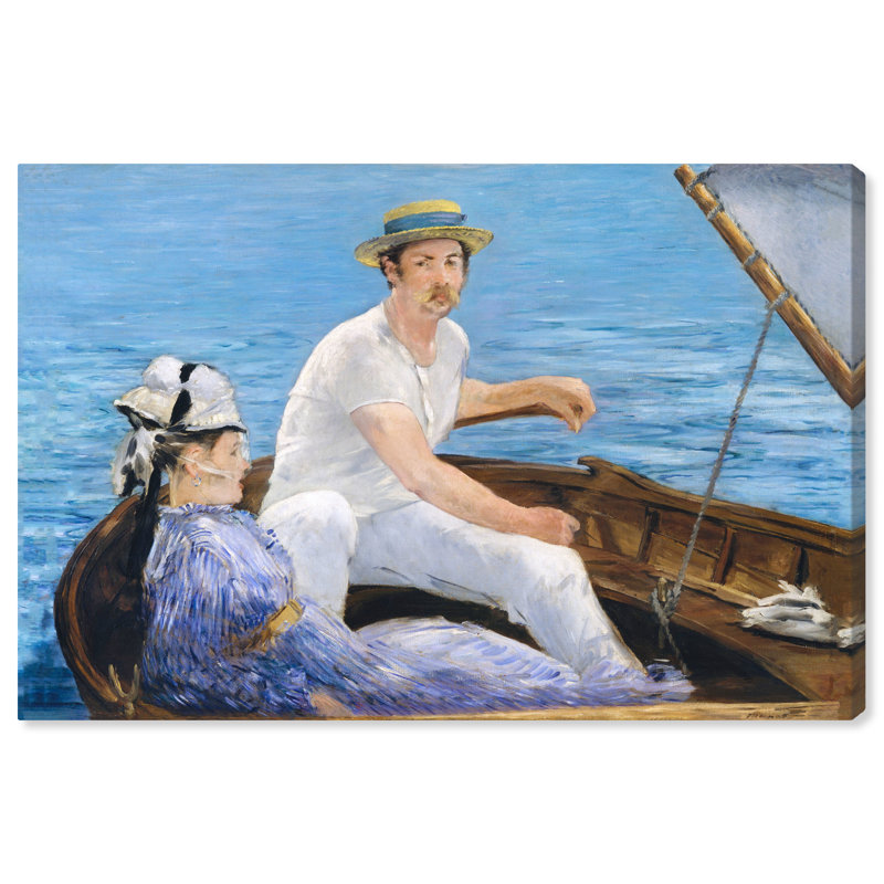 «Manet - Boating», impression classique et figurative classique, Toile tendue, H 30 po x l 45 po