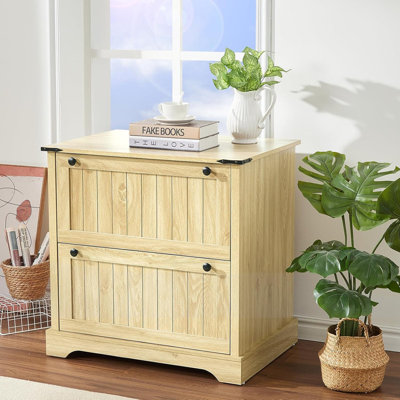30" Farmhouse File Cabinet with 2 Drawers, Wood Lateral Filing Cabinet & Printer Stand for Home Office by Ophelia & Co.