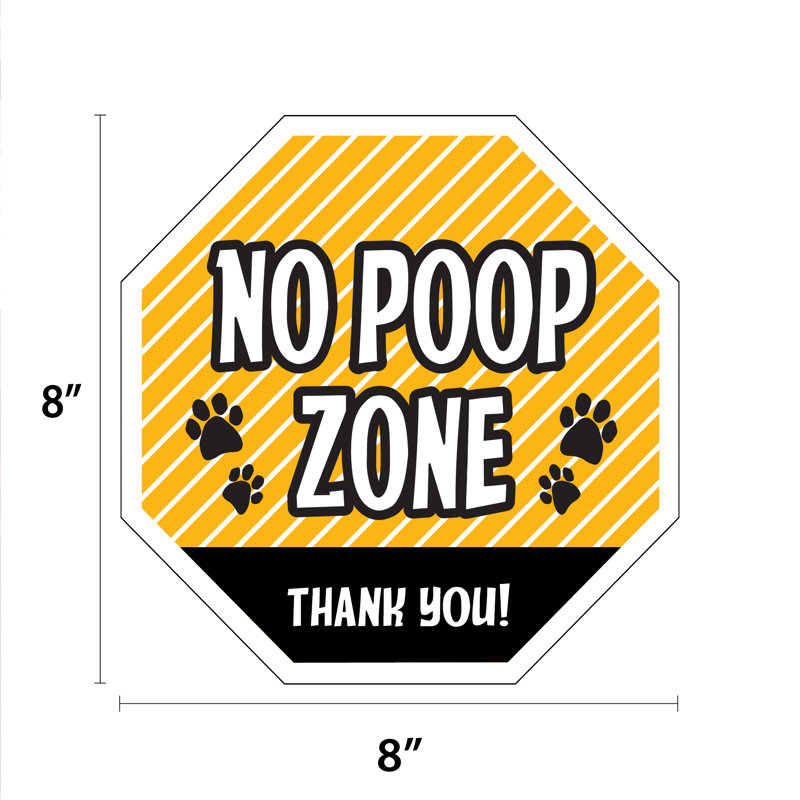Panneau de jardin jaune No Poop Zone