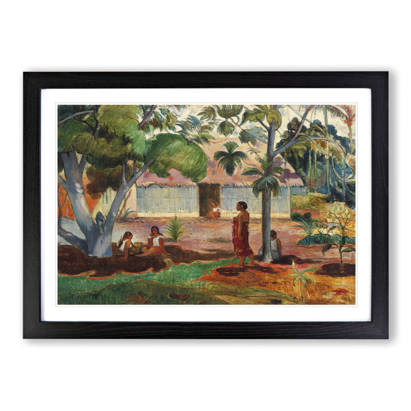 The Large Tree by Paul Gauguin - Picture Frame Painting, Black, 27cm H x 36cm W x 2cm D