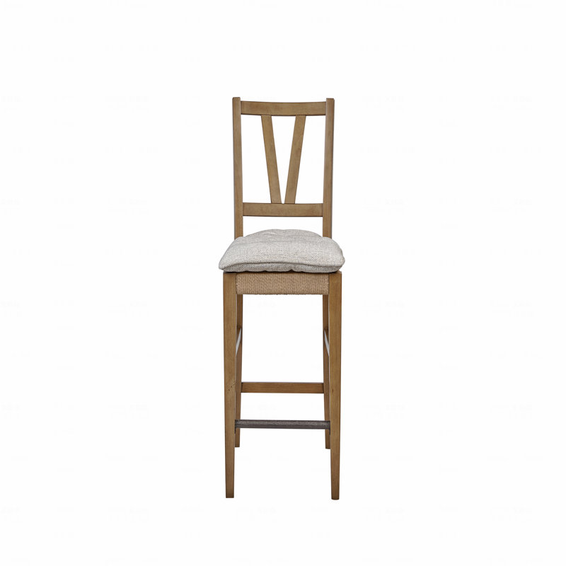 Fauteuil à hauteur de comptoir à lattes, Amande