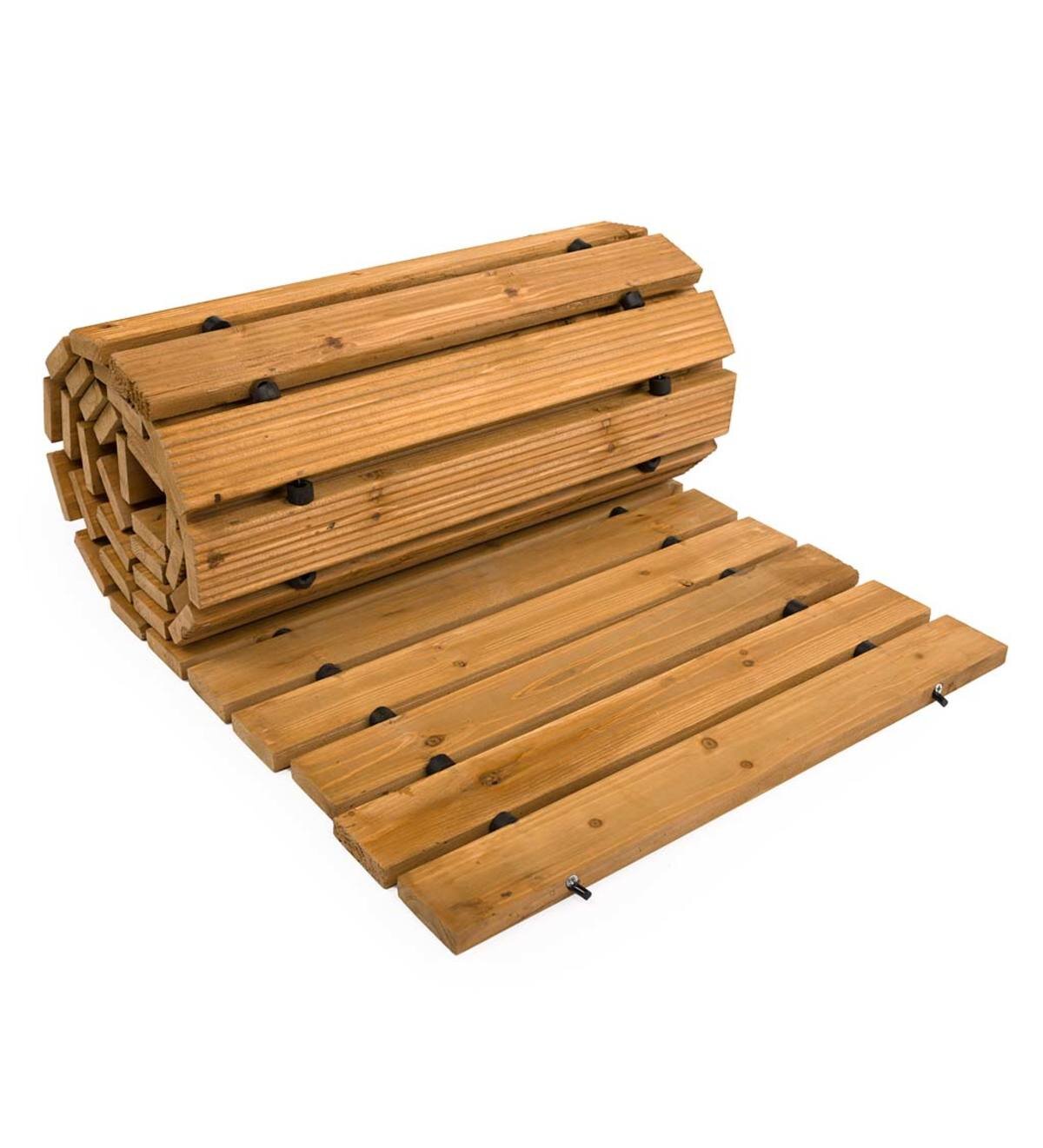 Plow & Hearth 6' Portable Roll-Out Straight Hardwood Pathway