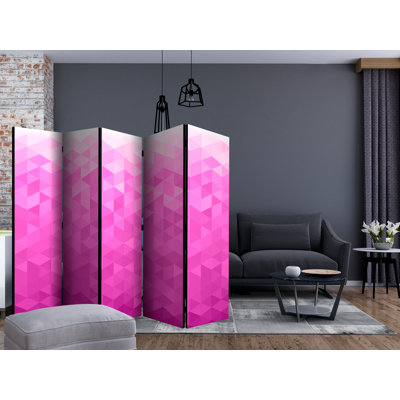 Hajrati 225cm W x 172cm H 5 - Panel Solid Wood Folding Room Divider