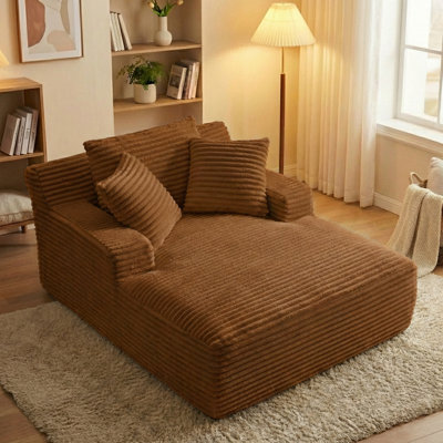 Méridienne de 66 po pour le salon, canapé-lit en velours côtelé désossé, canapé-lit simple Bonelss, canapé-lit, chaises de lecture pour le salon de la chambre à coucher, salle de cinéma, sans assemblage