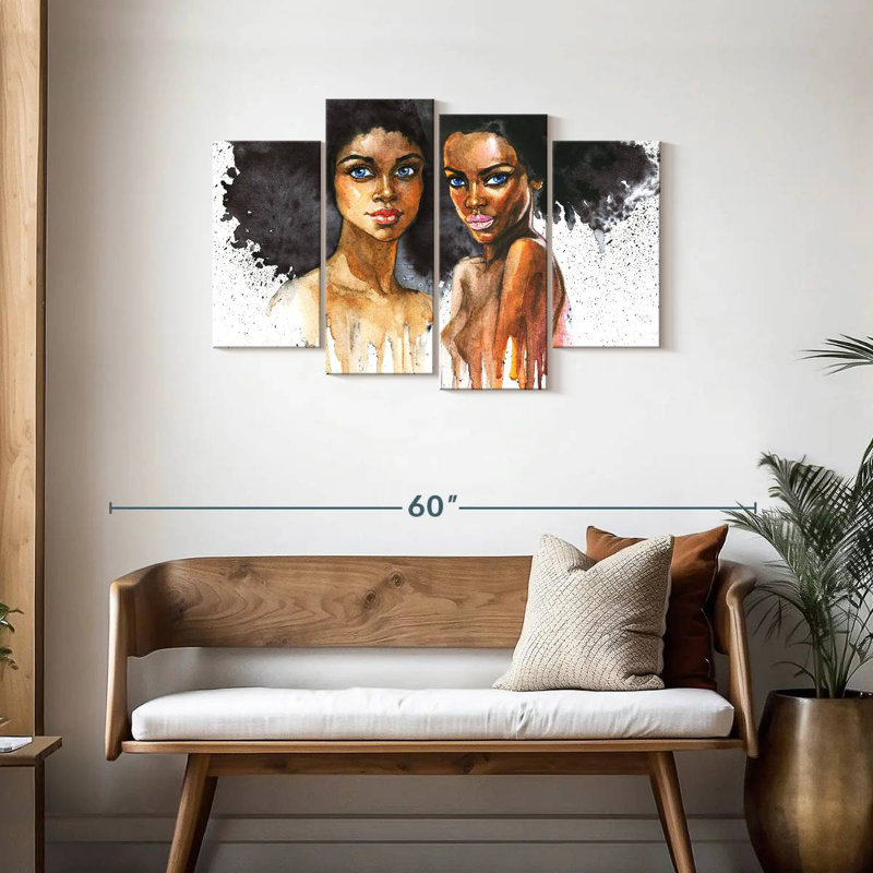 Portrait d'une femme africaine, H 27 po x l 43 po