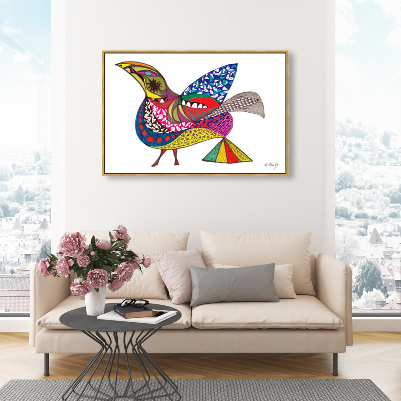 Manuel Roman - Bird Print by Oliver Gal, 11"H x 16"W, Gold Floater Frame