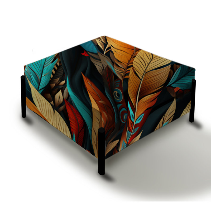 Tribal Tapestry Boho Pattern - Boho Large Square Ottoman
