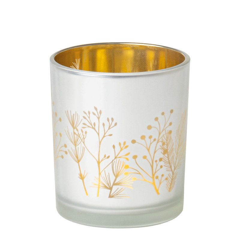 Glass Tealight Holder - Winter Branches of Gold