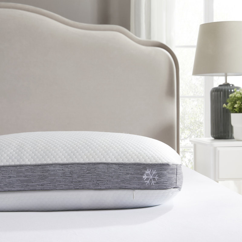 Bryt White and Gray Gel Foam Side Sleeper Pillow