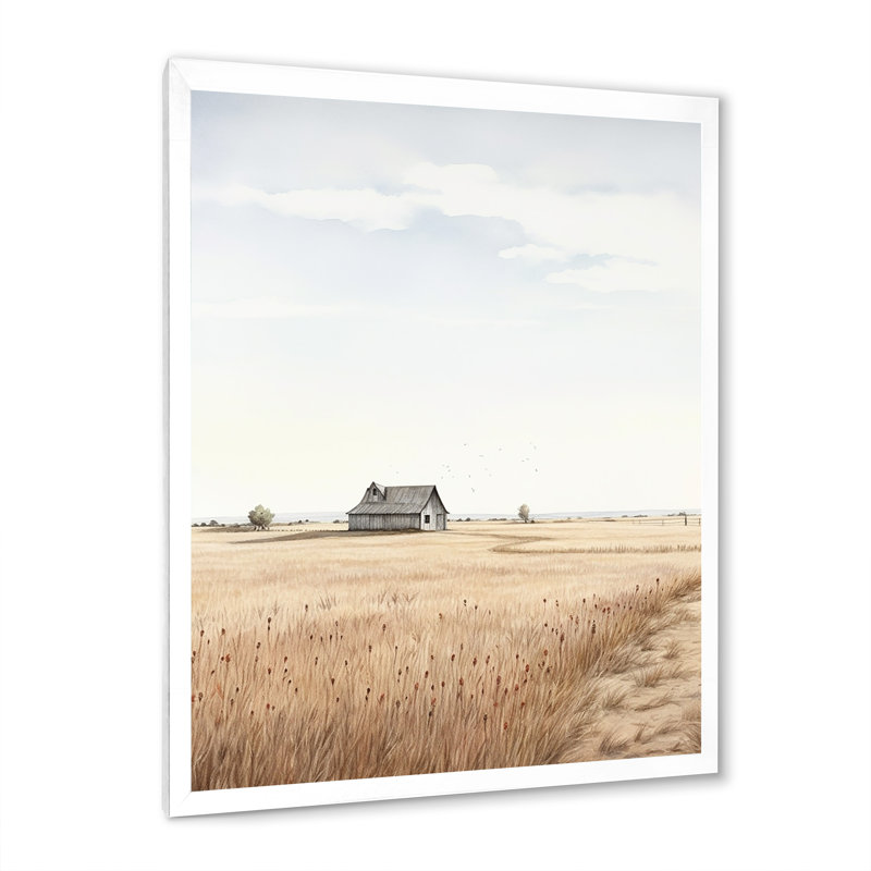 Prairie beauté dévoilée II sur toile, Cadre photo blanc, H 44 po x l 34 po x P 1,5 po