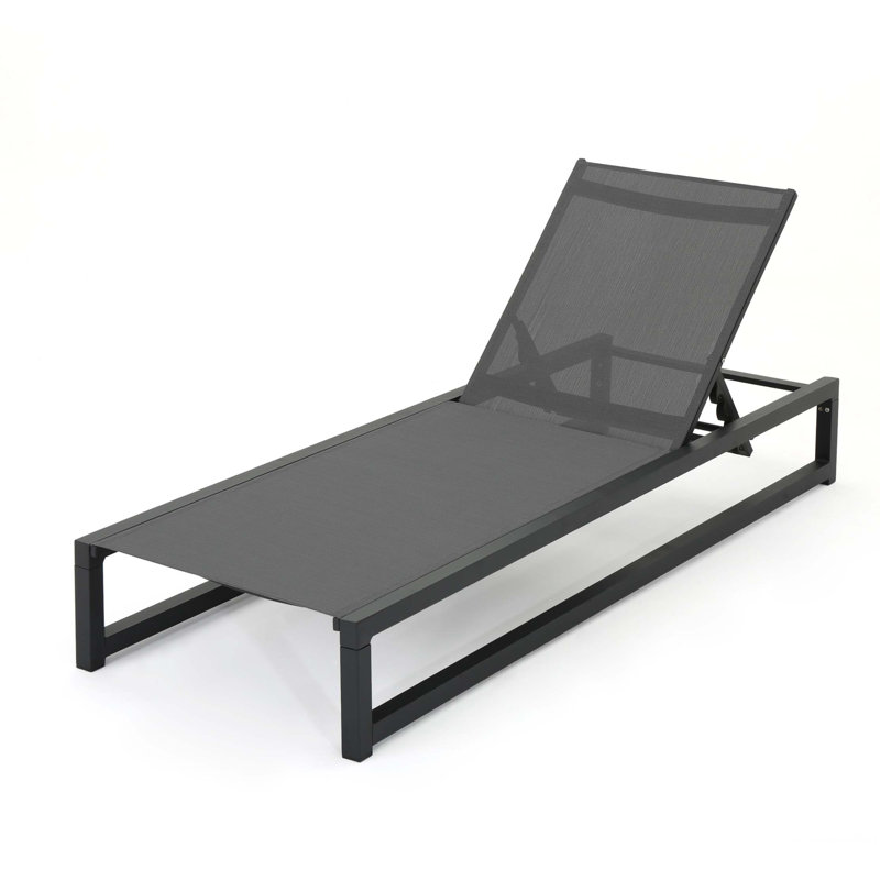 Chaise longue Venice (ensemble de 2), Noir; gris