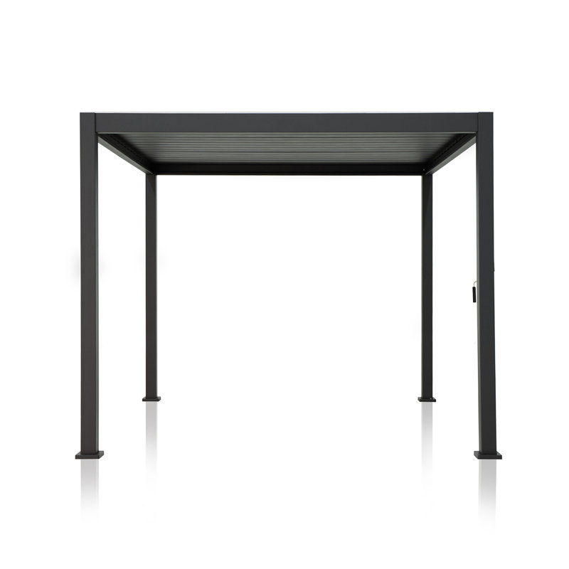111S Aluminum Pergola with Steel Adjustable Louvered Roof, Charcoal, 10 ft W x 10 ft D