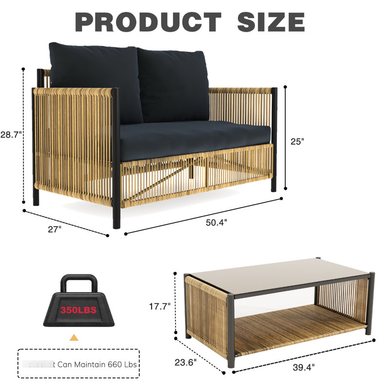 Jardin extérieur Pe 2 avec coussins gris et table utile - Conception pratique