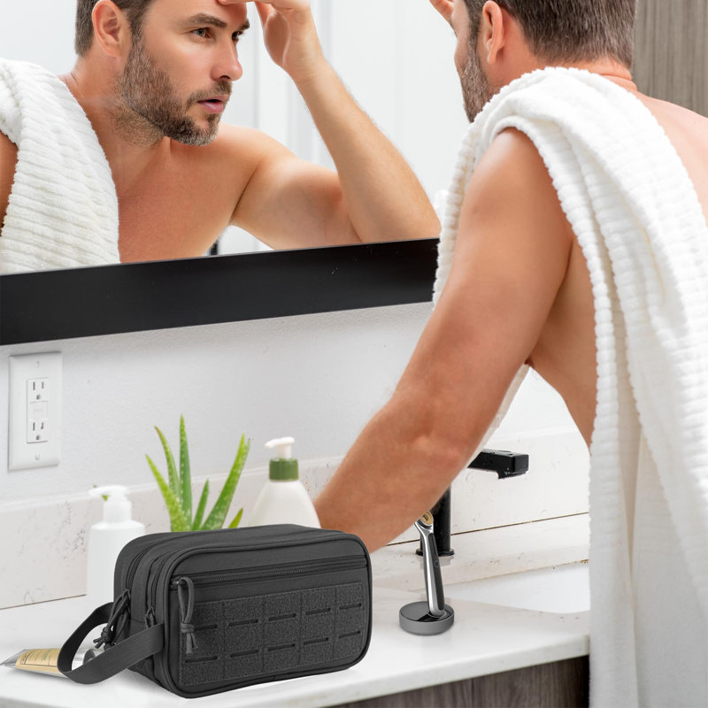 Trousse de toilette tactique Sac d'hygiène Petit ensemble de rasage Sacs de douche de voyage