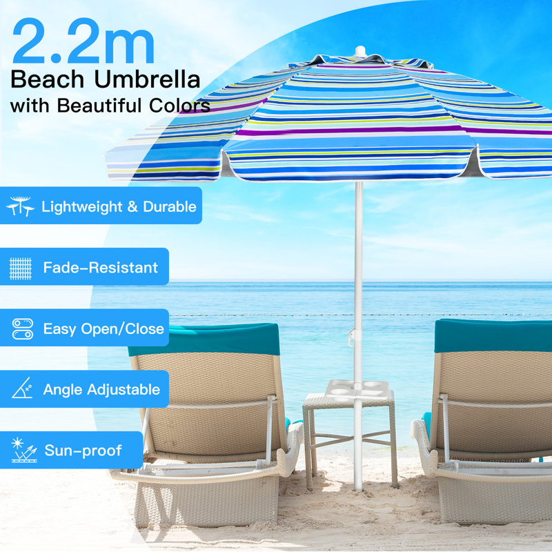 79'' Tilt Beach Umbrella, Blue