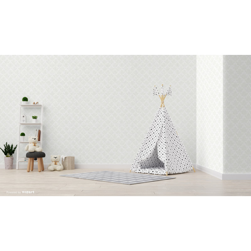 Affinia Scroll Geo 10m x 53cm Wallpaper Roll, White