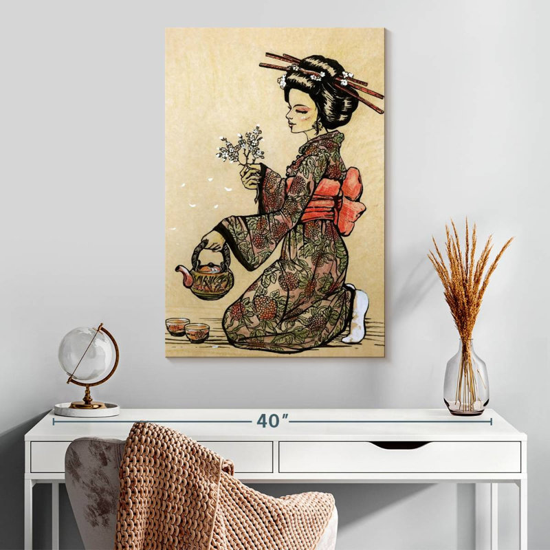 Leisha Geisha Serving Tea, 30" H x 20" W