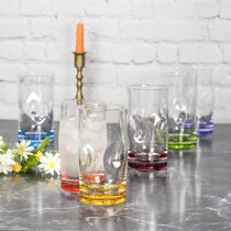 MONDICCIHigh Ball Tumbler Assorted Colored Drinking Glasses.