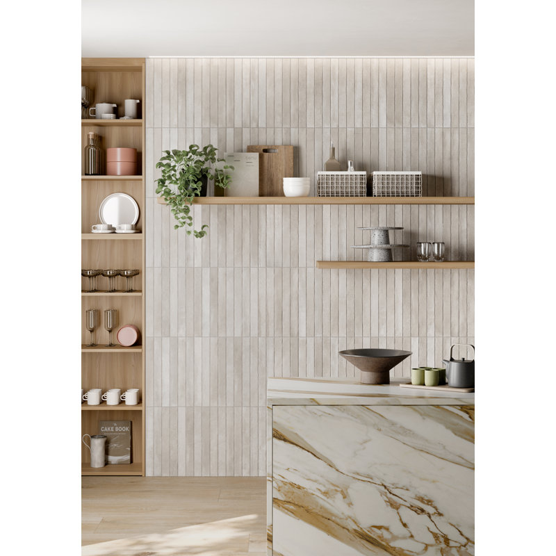 Carreau de porcelaine 2 po x 18 po Terrano, Ivoire ivoire