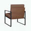 Chaise d'appoint en similicuir avec structure en métal exposée-1631905904