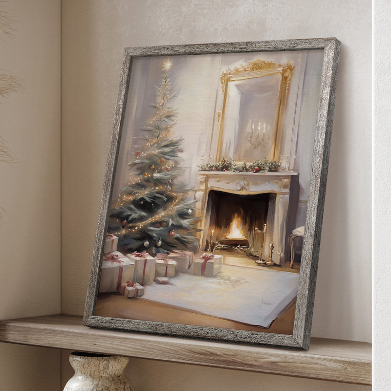 «Christmas Holiday Art», série 2-XVIII, reproduction encadrée - bois massif XMAI81796, H 11 po x l 9 po
