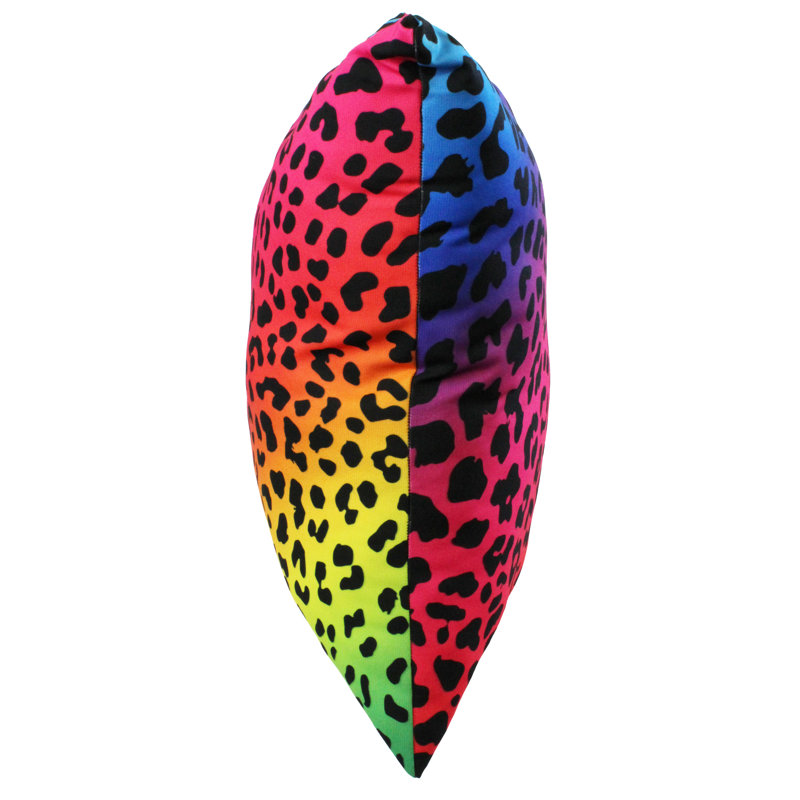 Animal Print Reversible Throw Pillow, Rainbow Gradient/Black