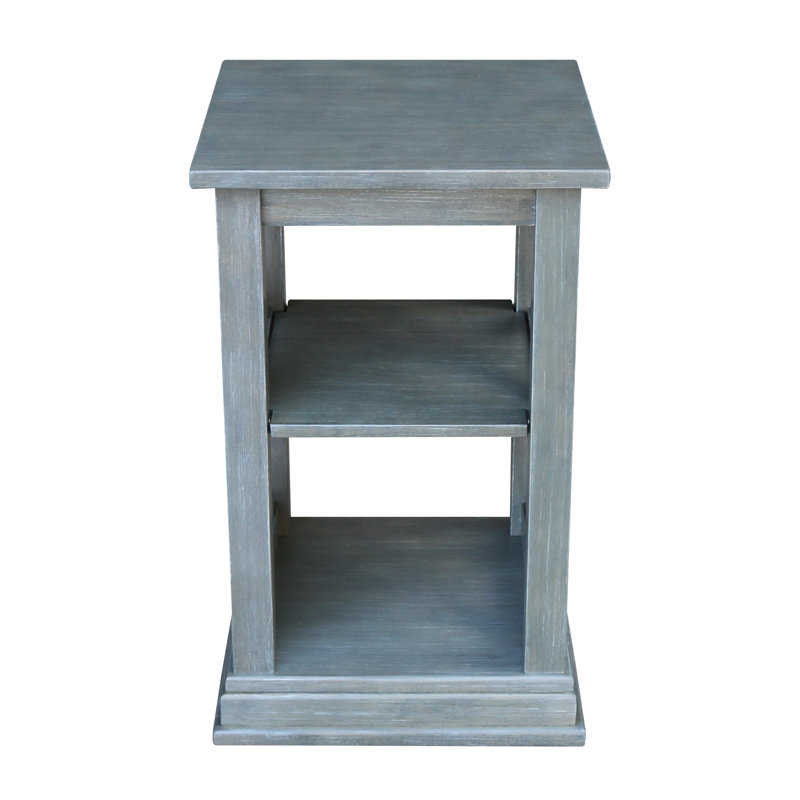 Rossitano Solid Wood End Table, Antique Washed Heather Gray