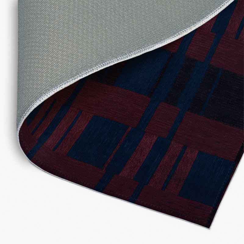 Tapis d'intérieur et d'extérieur à carreaux bleu, Rectangulaire 2 pi x 3 pi