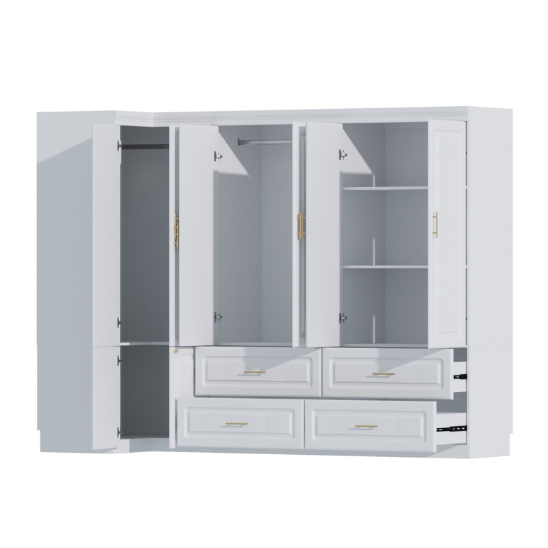 Garde-robe d'angle en forme de L