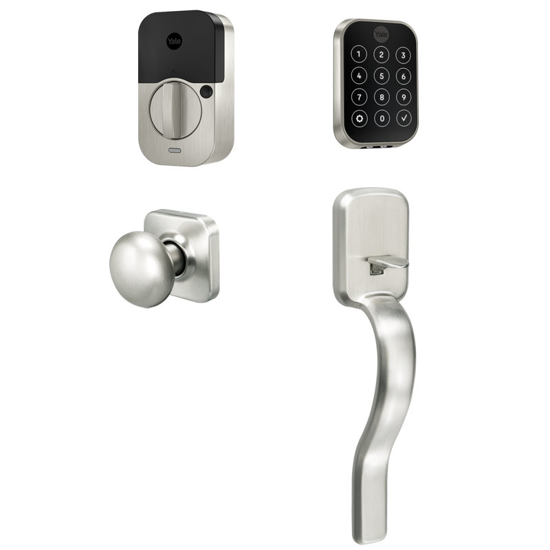Satin Nickel Wi-Fi Bluetooth Electronic Deadbolt with Touchscreen Keypad
